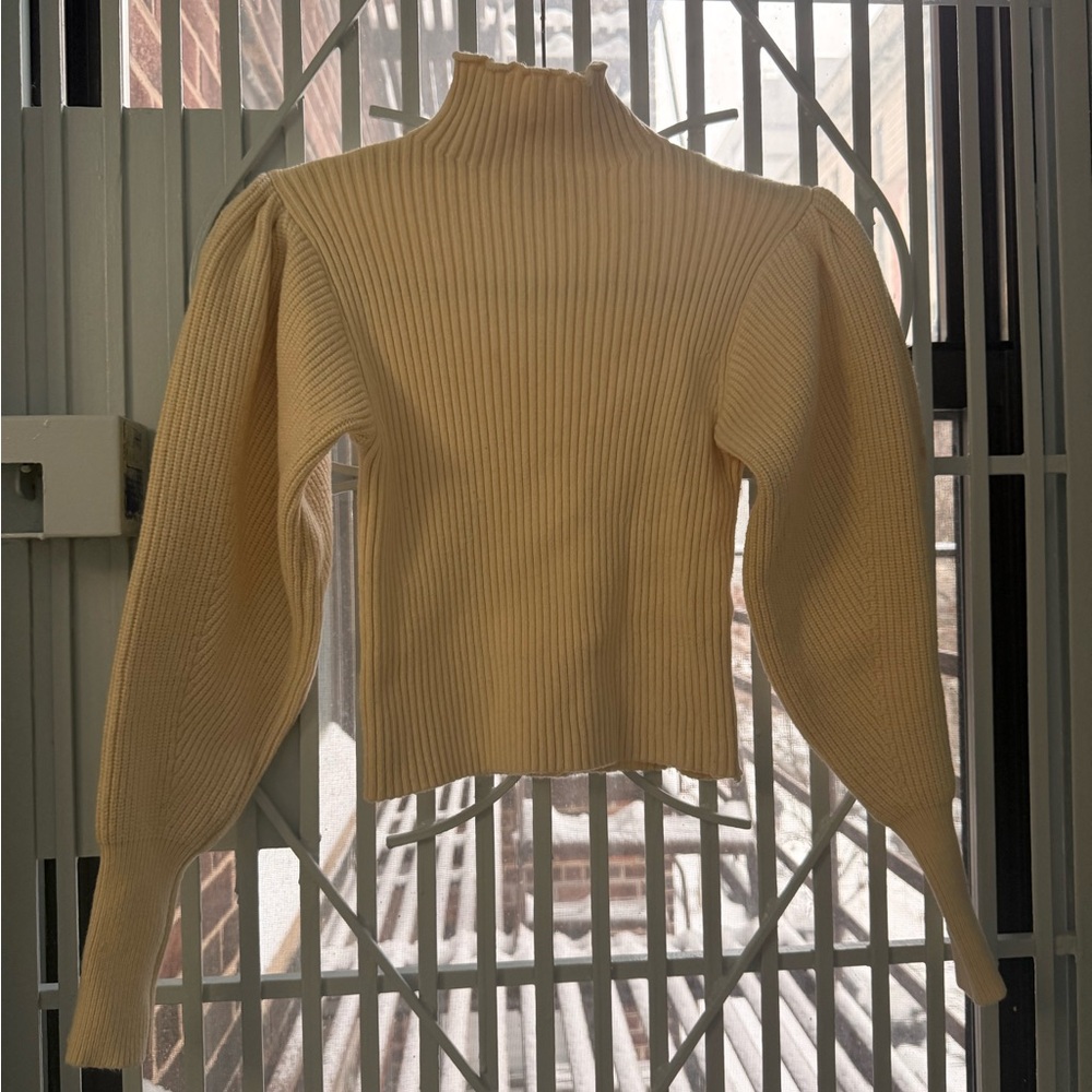 Diane Keaton cream ribbed sweater